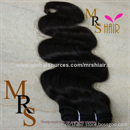 16-inch Natural Black New Body Wave Brazilian Hair Weaving